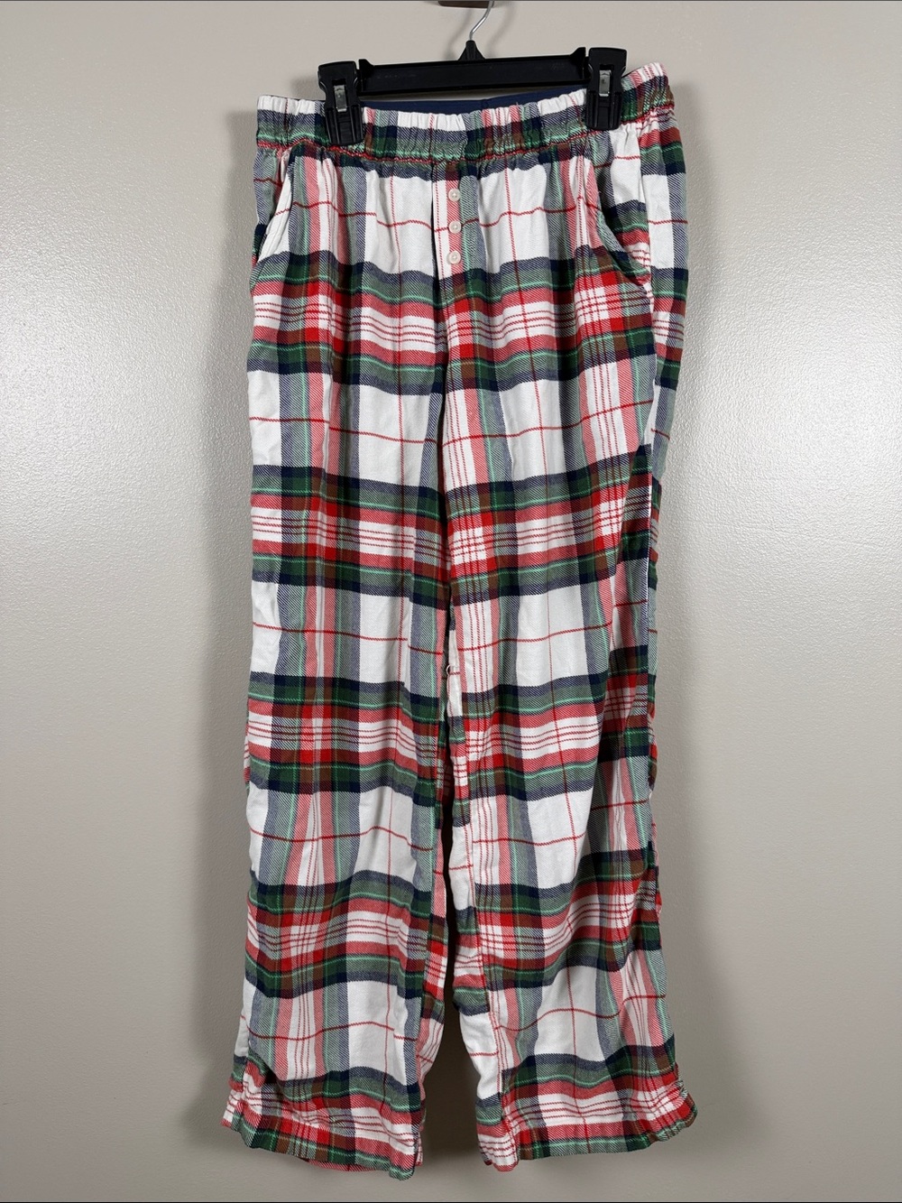 Aerie Plaid Flannel Lounge Pants in Red, Green & White XS Short